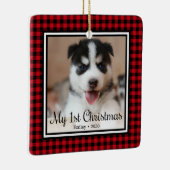 Eerste Kerstmis van Puppy Keramisch Ornament (Rechts)