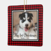Eerste Kerstmis van Puppy Keramisch Ornament (Links)