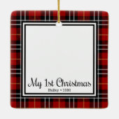 Eerste Kerstmis van Puppy Keramisch Ornament (Achterkant)