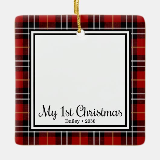 Eerste Kerstmis van Puppy Keramisch Ornament (Voorkant)