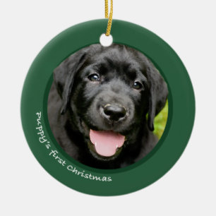 Eerste Kerstmis van Puppy (labrador Retriever) Keramisch Ornament