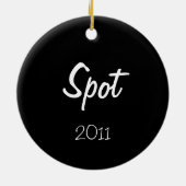 Eerste Kerstmis van Puppy (Newfoundland) Keramisch Ornament (Achterkant)