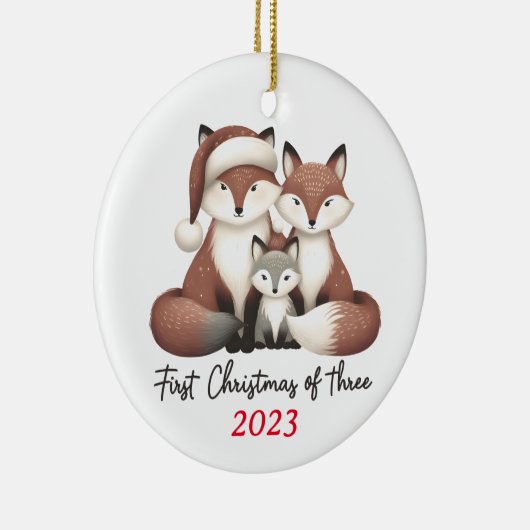 Eerste Kerstmis van Three Fox Ornament (Rechts)