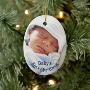 Eerste Kerstmis voor baby   Baby Boy Blue Keramisch Ornament