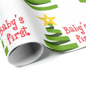 Eerste Kerstmis voor baby Cadeaupapier (Rol Hoek)