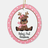 Eerste Kerstmis voor baby Keramisch Ornament (Links)