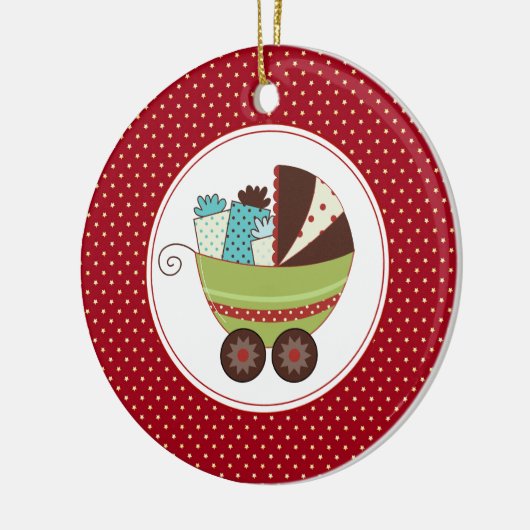 Eerste Kerstmis voor baby | kerstversiering Keramisch Ornament (Links)