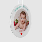 Eerste Kerstmis voor baby met aangepaste foto Ornament (voorkant)
