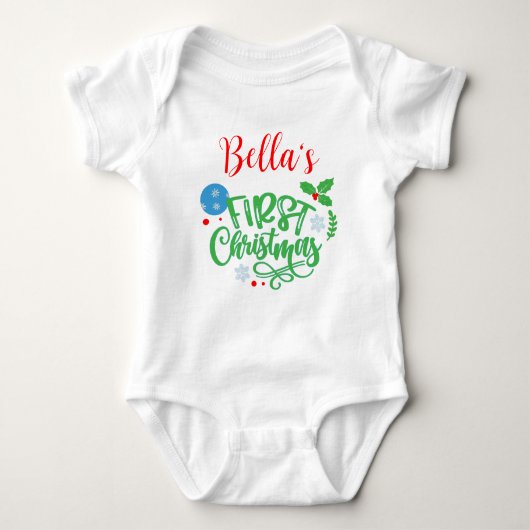 Eerste Kerstmis voor baby Romper (Voorkant)