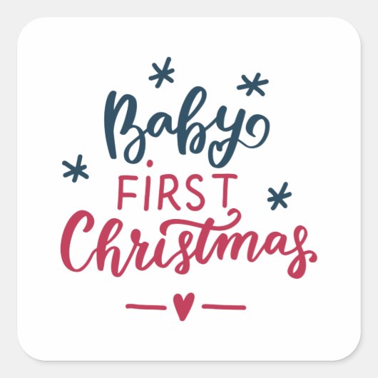 Eerste Kerstmis voor baby Vierkante Sticker (Voorkant)