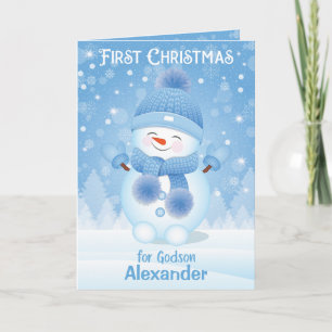Eerste Kerstmis Wenskaart Godson Kaart