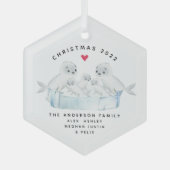 Eerste kerstnaadfamilie van vijf glas ornament (Voorkant)