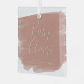 Eerste kerstnaam van de Baby van Modern Boho Grand Glas Ornament (Voorkant links)