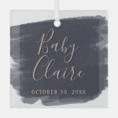 Eerste kerstnaam van de Baby van Modern Boho Grand Glas Ornament (Voorkant)