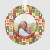 Eerste kerstpaar aangepaste foto ornament (achterkant)