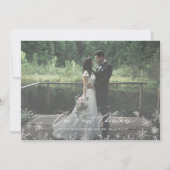 Eerste kerstPas getrouwd met kalligrafie Feestdagenkaart (Voorkant)