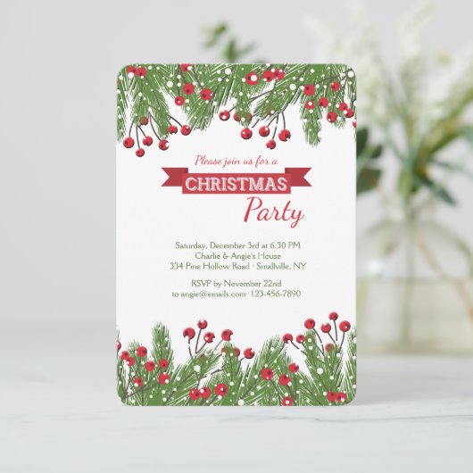 Eerste kerstpine en uitnodiging voor Berry's (Staand voorkant)