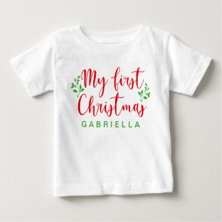 Eerste kerstrood en groene kalligrafie voor baby's