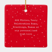 Eerste kerstschrijfmachine | Gepersonaliseerde tek Keramisch Ornament (Achterkant)