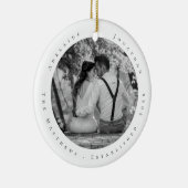 Eerste kersttrouwdag Datum van Pas getrouwd vastge Keramisch Ornament (Rechts)