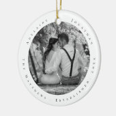 Eerste kersttrouwdag Datum van Pas getrouwd vastge Keramisch Ornament (Links)