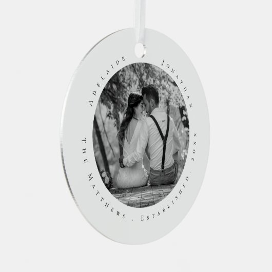 Eerste kersttrouwdag Datum van Pas getrouwd vastge Metalen Ornament (Voorkant Rechts)