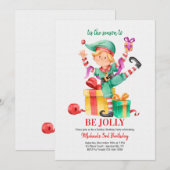 Eerste kerstuitnodiging kaart (Voorkant / Achterkant)