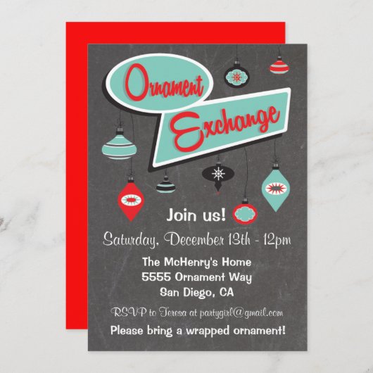 Eerste kerstuitnodiging voor herroeping met wederk kaart (Voorkant / Achterkant)