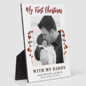 Eerste kerstvader en baby foto fotoplaat (Zijkant)