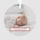 Eerste kerstvader en foto baby 2 ornament (achterkant)