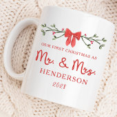 Eerste Kerstvakantie Mr & Mrs Custom Pas getrouwd Koffiemok