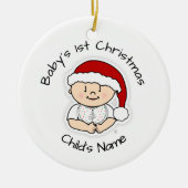 Eerste kerstversiering baby - Gepersonaliseerd Keramisch Ornament (Voorkant)
