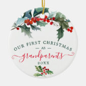 Eerste kerstversiering - Grootouderfoto Keramisch Ornament (Voorkant)