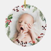 Eerste kerstversiering - Grootouderfoto Keramisch Ornament (Achterkant)