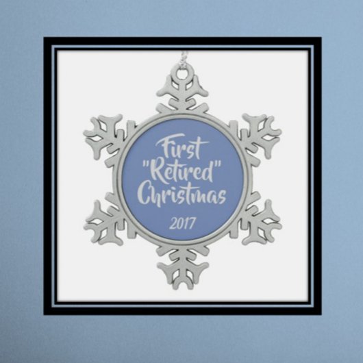 Eerste kerstversiering in ruste tin sneeuwvlok ornament