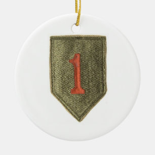 Eerste kerstversiering infanteriedivisie keramisch ornament