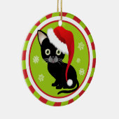 Eerste kerstversiering kat keramisch ornament (Rechts)