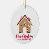 Eerste kerstversiering met Snoep voor kerstmis Keramisch Ornament (Rechts)