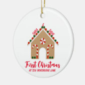 Eerste kerstversiering met Snoep voor kerstmis Keramisch Ornament (Links)