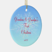 Eerste kerstversiering opa & opa keramisch ornament (Rechts)