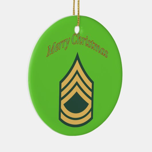 Eerste kerstversiering sergeant legerhoofdklasse keramisch ornament (Rechts)