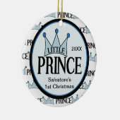 Eerste kerstversiering van de kleine prins keramisch ornament (Rechts)