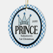 Eerste kerstversiering van de kleine prins keramisch ornament (Links)