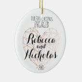 Eerste kerstversiering van het geometrische hart r keramisch ornament (Rechts)