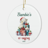 Eerste kerstversiering voor baby's keramisch ornament (Links)
