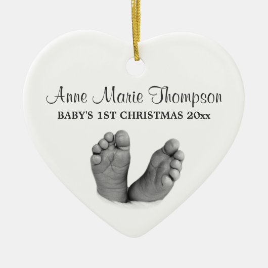 Eerste kerstversiering voor baby's keramisch ornament (Voorkant)