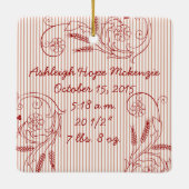 Eerste kerstversiering voor baby's keramisch ornament (Achterkant)