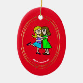 Eerste kerstversiering voor lesbiennes keramisch ornament (Voorkant)