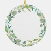 Eerste Kerstwinter als familie van drie Keramisch Ornament (Achterkant)