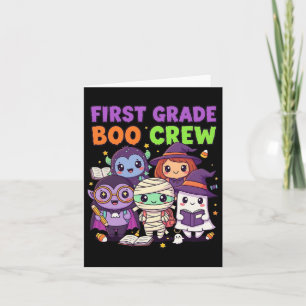 Eerste klas Boo Crew Schattige Halloween Clroom De Kaart